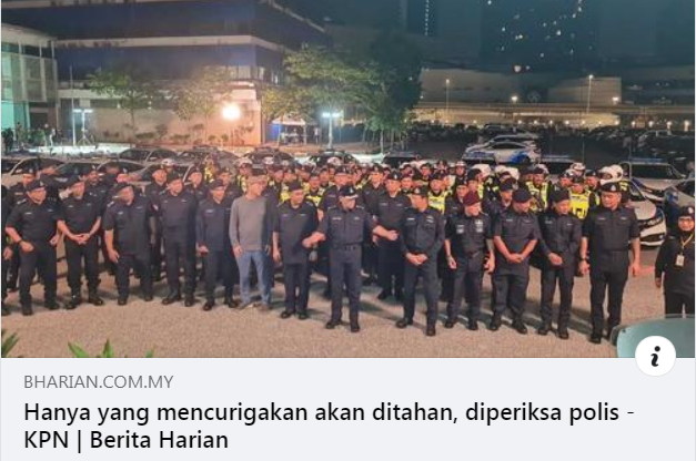 Artikel Pilihan Hanya Yang Mencurigakan Akan Ditahan Diperiksa Polis Kpn