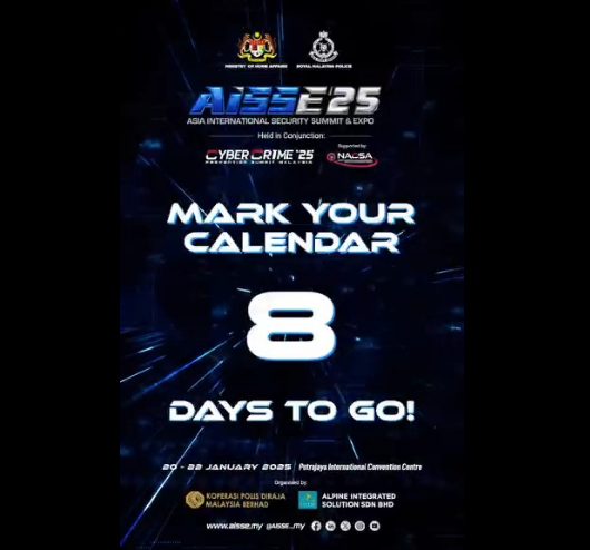 Hebahan Countdown Persidangan Dan Ekspo Keselamatan Antarabangsa Asia 2025 Aisse 25 8 Hari Lagi