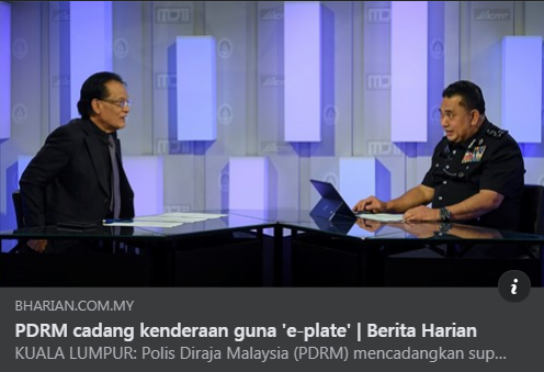Artikel Pilihan Pdrm Cadang Kenderaan Guna E Plate Cegah Jenayah