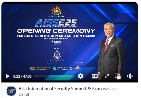 Live Majlis Peluncuran Persidangan Dan Ekspo Keselamatan Antarabangsa Asia 2025 Aisse 25