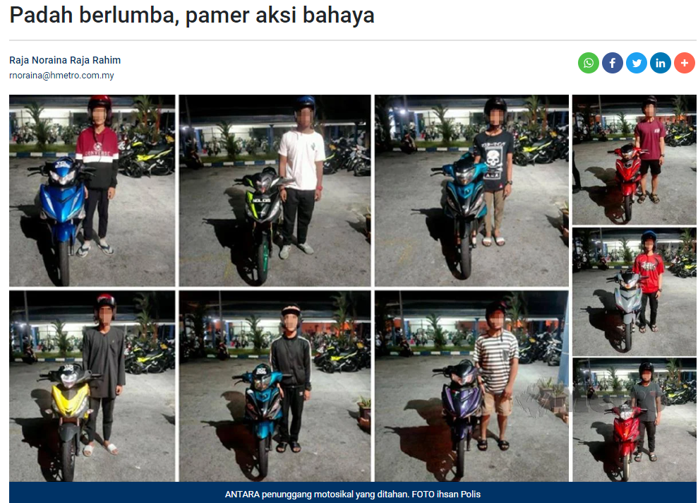 Artikel Pilihan 11 Ditahan Padah Berlumba Dan Pamer Aksi Bahaya