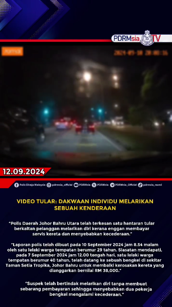 Video Tular Dakwaan Individu Melarikan Sebuah Kenderaan