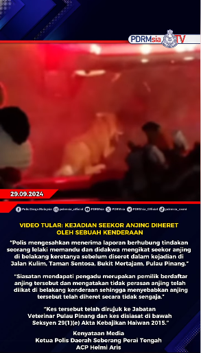 Video Tular Kejadian Seekor Anjing Diheret Oleh Sebuah Kenderaan