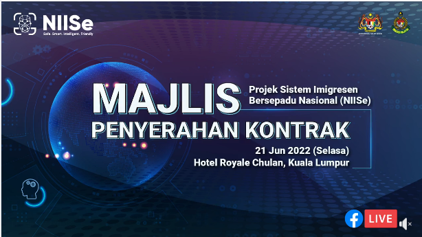 Live Majlis Penyerahan Kontrak Projek Sistem Imigresen Bersepadu Nasional Niise Disempurnakan Oleh Yb Dato Seri Hamzah Zainudin Menteri Dalam Negeri