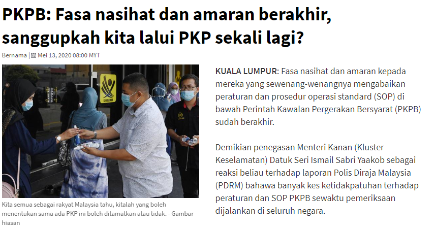 Pkpb Covid 19 Artikel Pilihan Pkpb Fasa Nasihat Dan Amaran Berakhir Sanggupkah Kita Lalui Pkp Sekali Lagi