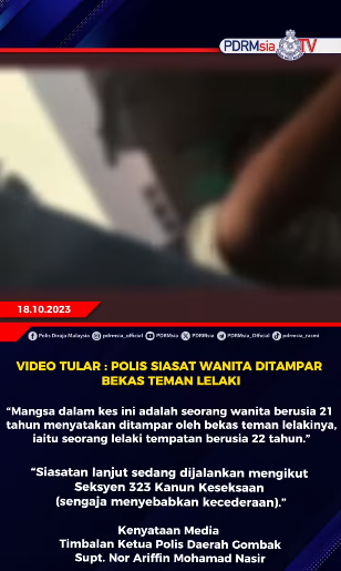 Video Tular Polis Siasat Wanita Ditampar Bekas Teman Lelaki