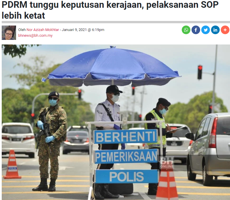 Pkpp Covid 19 Artikel Pilihan Pdrm Tunggu Keputusan Kerajaan Pelaksanaan Sop Lebih Ketat Pengarah Jabatan Kdnka
