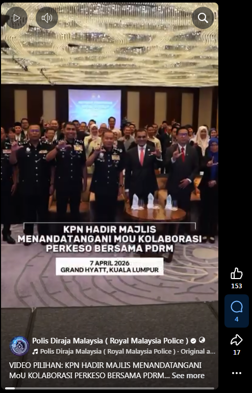 Video Pilihan Kpn Hadir Majlis Menandatangani Mou Kolaborasi Perkeso Bersama Pdrm
