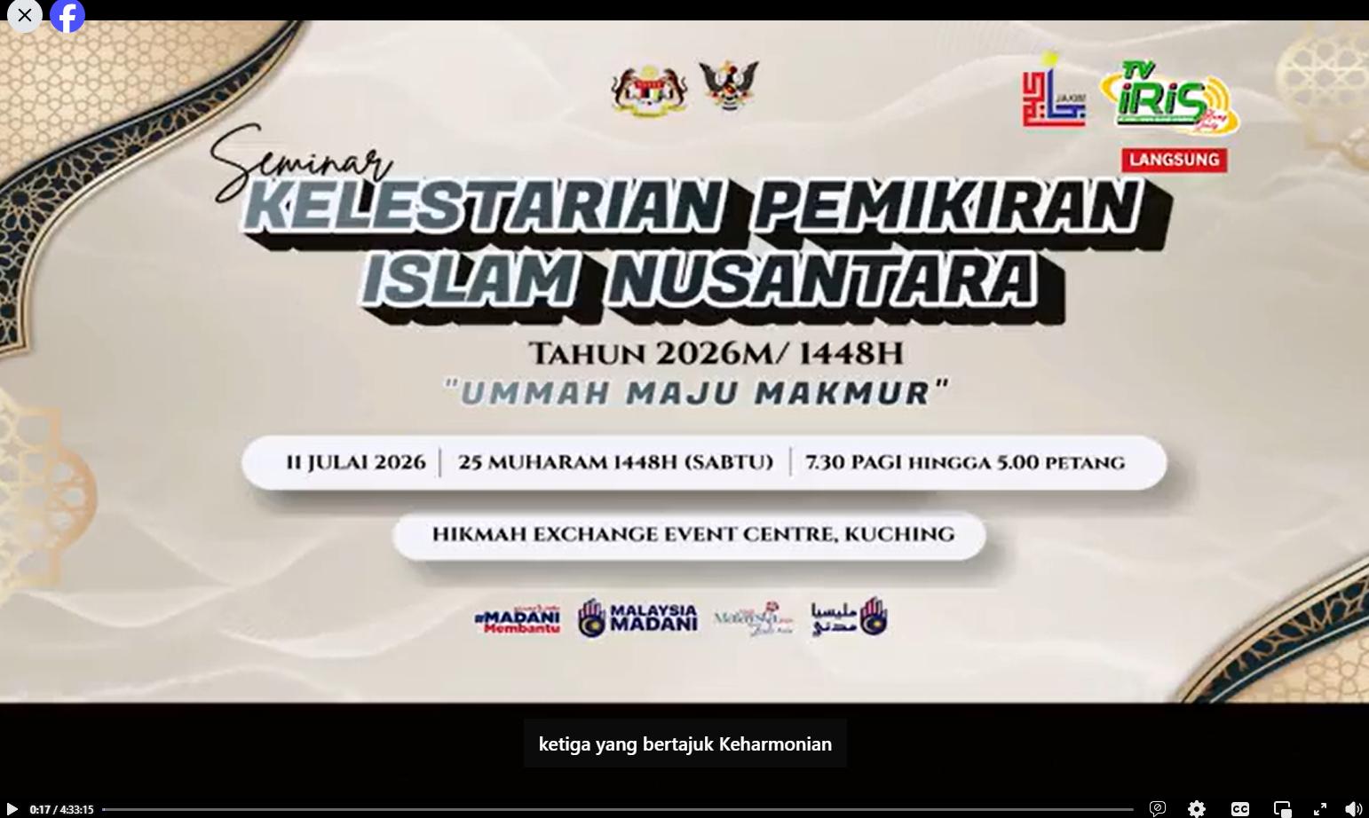 Live Seminar Kelestarian Pemikiran Islam Nusantara Tahun 2026m 1448h