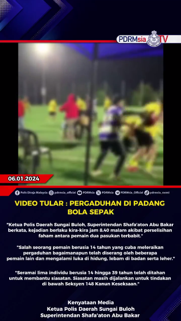 Video Tular Pergaduhan Di Padang Bola Sepak