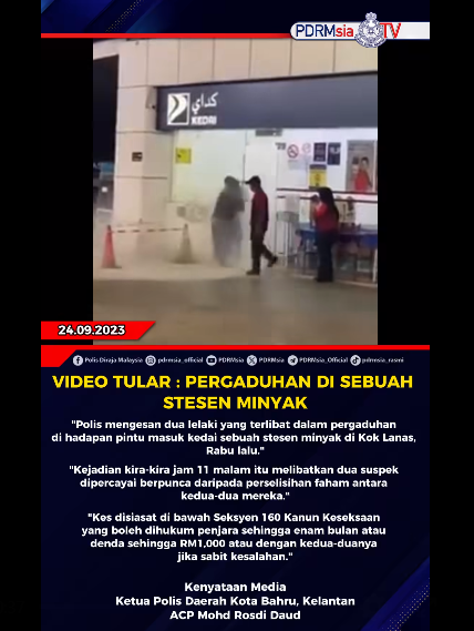 Video Tular Pergaduhan Di Sebuah Stesen Minyak