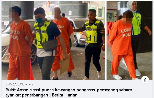 Update Artikel Pilihan Bukit Aman Siasat Punca Kewangan Pengasas Pemegang Saham Syarikat Penerbangan