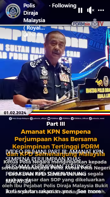 Video Pilihan Part Iii Amanat Kpn Sempena Perjumpaan Khas Bersama Kepimpinan Tertinggi Pdrm Dan Kpd Semenanjung Malaysia
