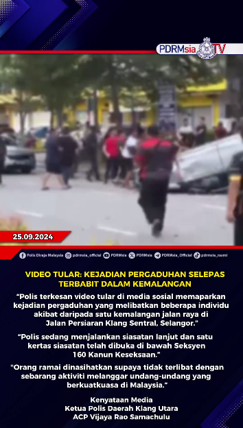 Video Tular Kejadian Pergaduhan Selepas Terbabit Dalam Kemalangan