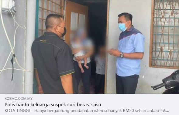 Artikel Pilihan Polis Dan Masyarakat Berpisah Tiada Polis Bantu Keluarga Suspek Curi Beras Susu