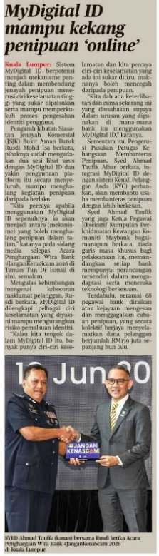 Besmartstayalert Letsfightscammertogether Keratan Akhbar Pilihan My Digital Mampu Kekang Penipuan Dalam Talian