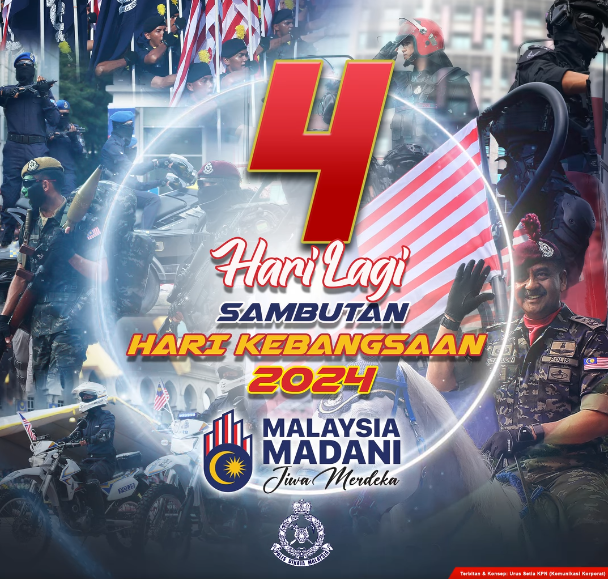 Countdown Sambutan Hari Kebangsaan 2024 4 Hari Lagi