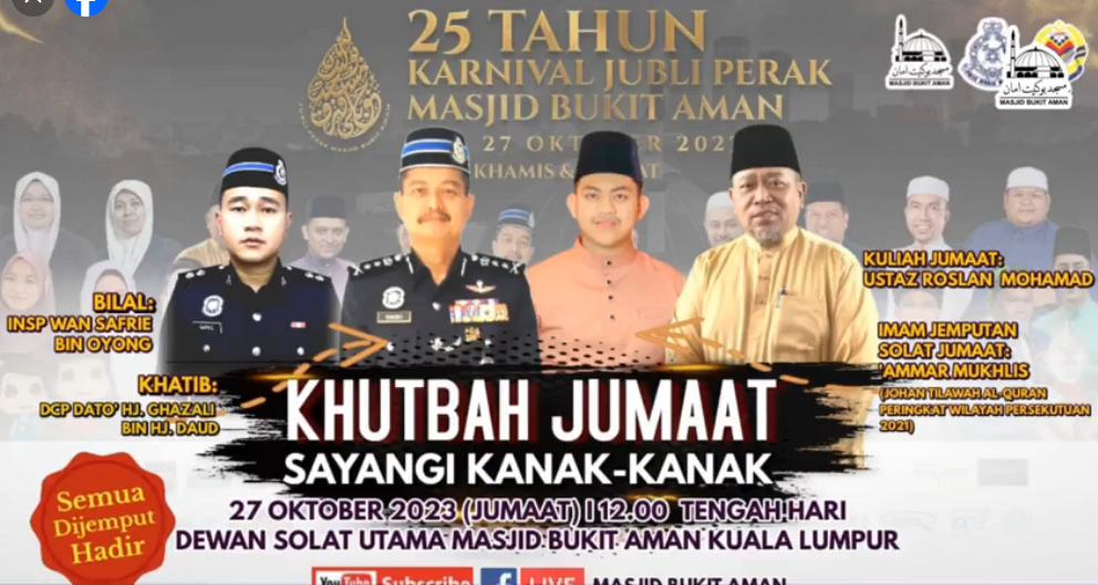 Live Sambutan 25 Tahun Karnival Jubli Perak Masjid Bukit Aman Kuliah Khutbah Dan Solat Jumaat