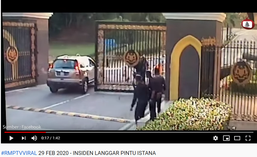 Video Tular Insiden Langgar Pintu Istana Negara Jalan Duta Kuala Lumpur