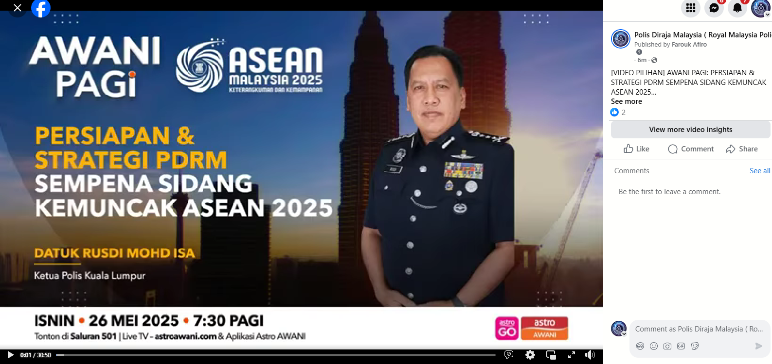 Video Pilihan Awani Pagi Persiapan Strategi Pdrm Sempena Sidang Kemuncak Asean 2025