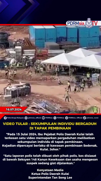 Video Tular Sekumpulan Individu Bergaduh Di Tapak Pembinaan