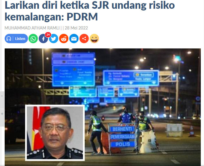 Artikel Pilihan Larikan Diri Ketika Sjr Undang Risiko Kemalangan Pengarah Jspt