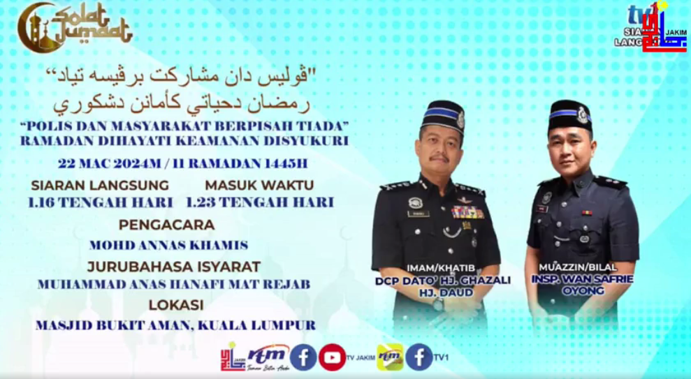 Live Hari Polis Ke 217 Siaran Langsung Solat Jumaat Di Masjid Bukit Aman