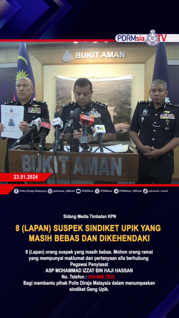 Video Pilihan Sidang Media Timbalan Kpn Lapan Suspek Sindiket Geng Upik Yang Masih Bebas Dan Dikehendaki