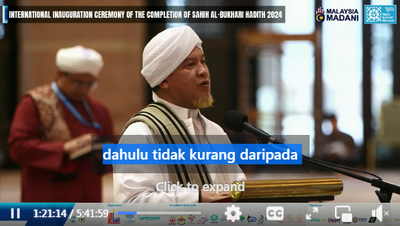 Live Majlis Perasmian Khatam Hadith Sahih Al Bukhari Peringkat Antarabangsa 2024