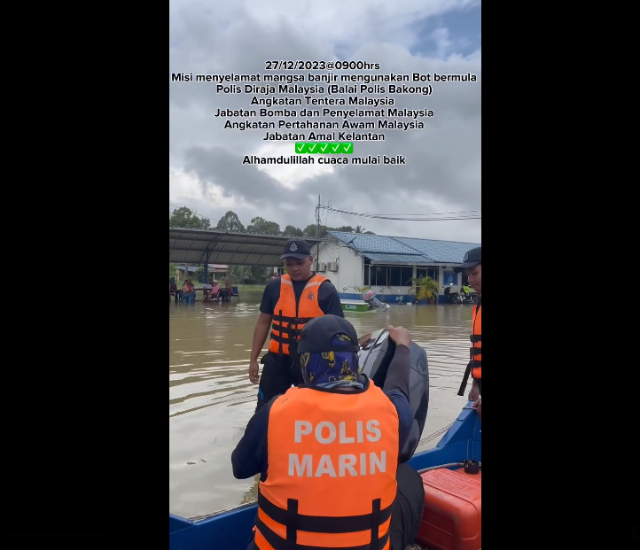 Opbanjir Warga Balai Polis Bakong Teruskan Misi Menyelamat Mangsa Banjir