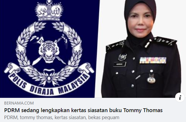 Update Artikel Pilihan Pdrm Sedang Lengkapkan Kertas Siasatan Buku Tommy Thomas