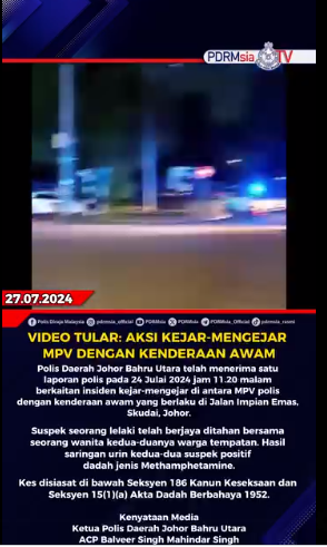 Video Tular Aksi Kejar Mengejar Mpv Dengan Kenderaan Awam