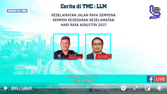 Live Cerita Di Tmc Llm Keselamatan Jalan Raya Sempena Kempen Kesedaran Keselamatan Hari Raya Aidilfitri 2021