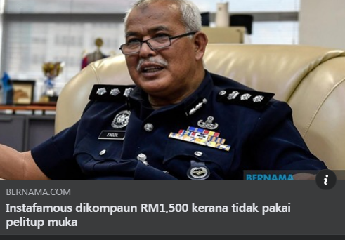 Pkp Pkpb Pkpp Covid 19 Artikel Pilihan Instafamous Dikompaun Rm1 500 Kerana Tidak Pakai Pelitup Muka
