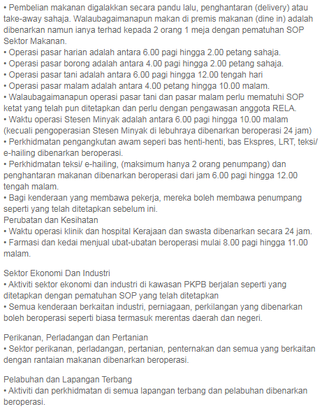 Pkpb Covid 19 Hebahan Sop Pkpb Bagi Negeri Selangor Wilayah Persekutuan Kuala Lumpur Dan Wilayah Persekutuan Putrajaya