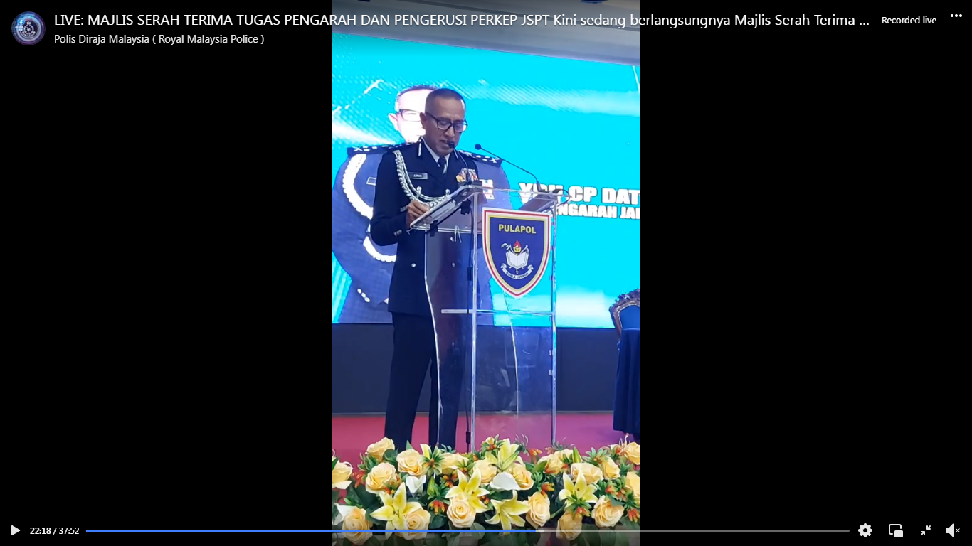 LIVE: MAJLIS SERAH TERIMA TUGAS PENGARAH DAN PENGERUSI PERKEP JSPT
