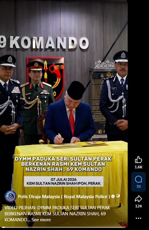 Video Pilihan Dymm Paduka Seri Sultan Perak Berkenan Rasmi Kem Sultan Nazrin Shah 69 Komando