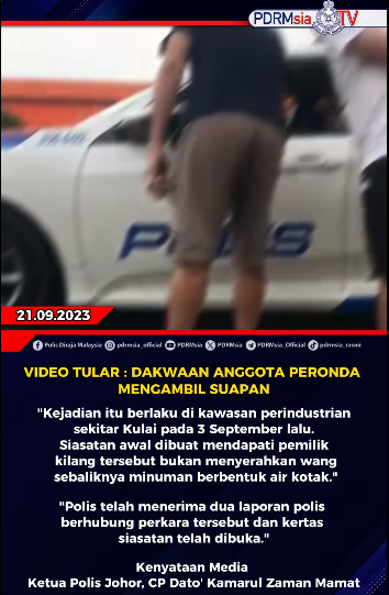 Video Tular Dakwaan Anggota Peronda Mengambil Suapan