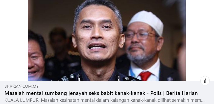 Artikel Pilihan Masalah Mental Sumbang Jenayah Seks Babit Kanak Kanak