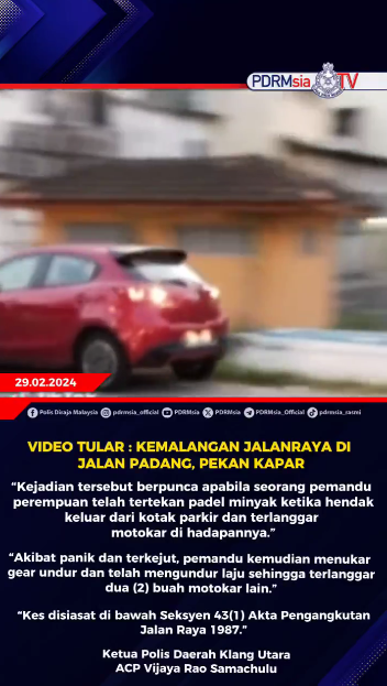 Video Tular Kemalangan Jalan Raya Di Jalan Padang Pekan Kapar