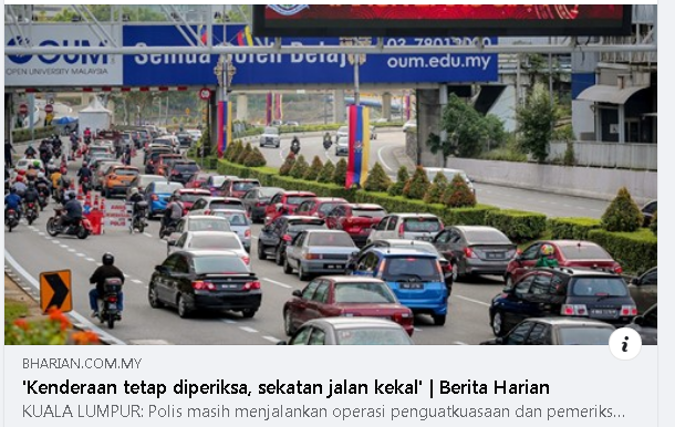 Pkp Pkpb Pkpp Covid 19 Artikel Pilihan Kenderaan Tetap Diperiksa Sekatan Jalan Kekal