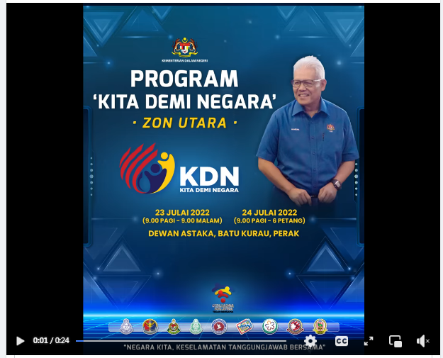 Hebahan Countdown Program Kita Demi Negara Zon Utara 2 Hari Lagi