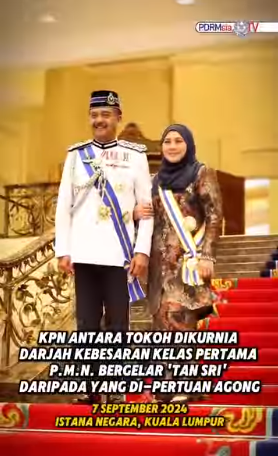 Video Pilihan Kpn Antara Tokoh Dikurnia Darjah Kebesaran Kelas Pertama P M N Bergelar Tan Sri Daripada Yang Di Pertuan Agong