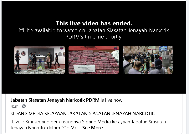 Live Sidang Media Kejayaan Jabatan Siasatan Jenayah Narkotik