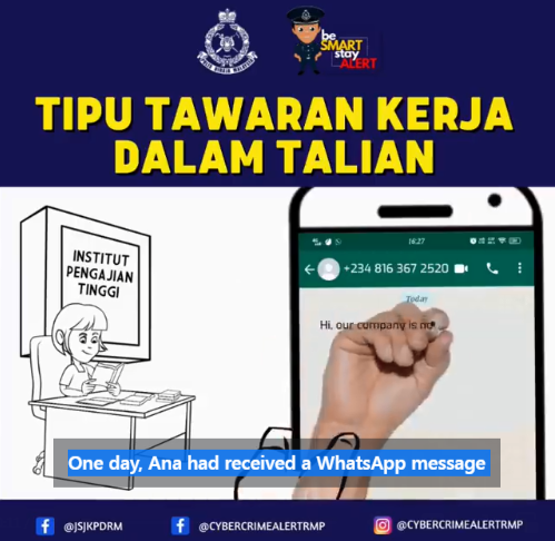 Besmartstayalert Letsfightscammertogether Video Pilihan Scam Alert Tipu Tawaran Kerja Dalam Talian