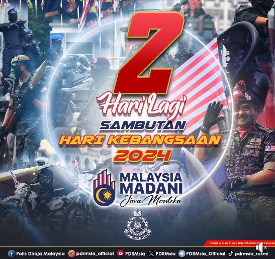 Countdown Sambutan Hari Kebangsaan 2024 2 Hari Lagi