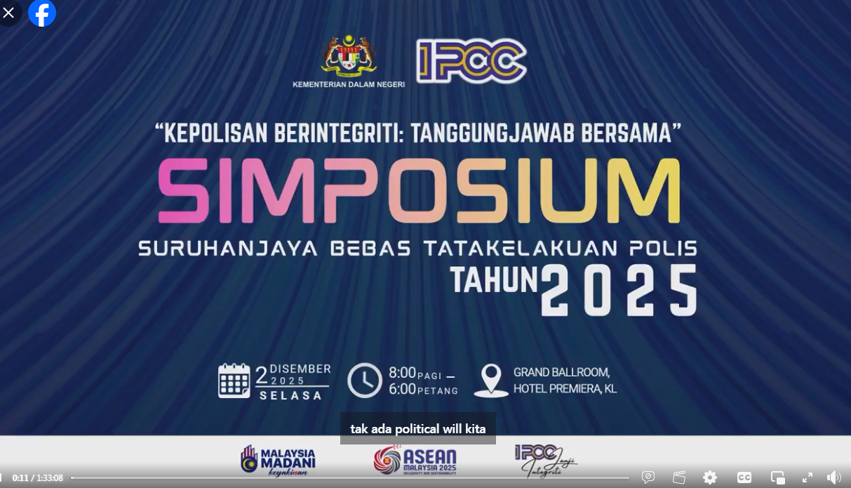 Live Simposium Ipcc Tahun 2025 Forum Masyarakat Cakna Polis Berintegriti Negara Kekal Harmoni