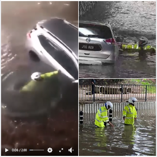 Biarjasajadikenangan Pic Of The Day Polis Selamatkan Pemandu Dalam Kereta Terapung Dalam Banjir