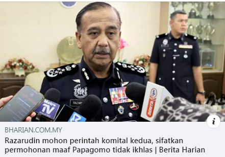 Update Artikel Pilihan Kpn Mohon Perintah Komital Kedua Sifatkan Permohonan Maaf Papagomo Tidak Ikhlas