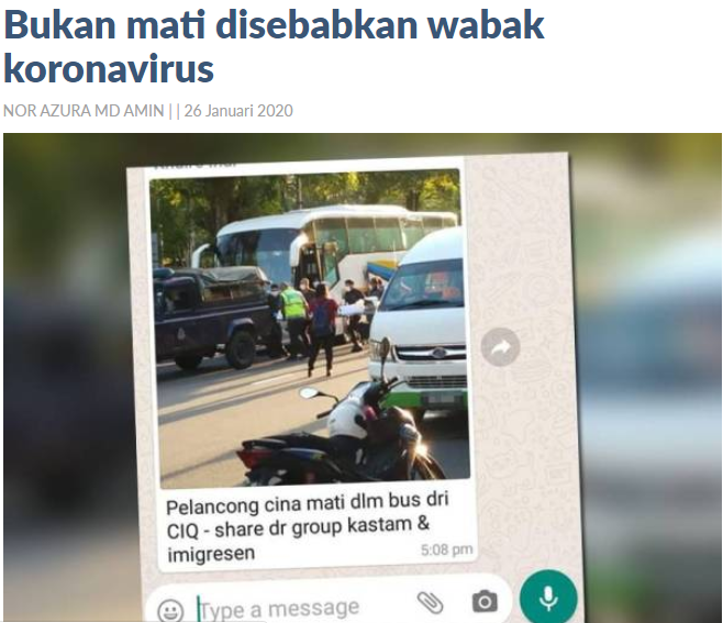 Coronavirus Gambar Tular Bukan Gambar Mangsa Mati Dijangkiti Virus Henti Sebarkan Berita Atau Info Palsu